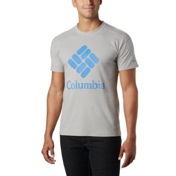 Columbia T-Shirt Heren, Lodge Logo Grijs Azuurblauw Blauw, 31AUXLFWK